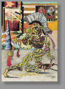 Achilles, 2001, 29,7 x 21 cm, Collage, Zeichnung und Übermalung in Öl auf Büttenpapier, auf Karton aufgezogen, Privatbesitz