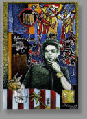 Keith Richards, 2008, 29,7 x 21 cm, Print und Öl auf Karton