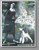 Tante Sofie Charlotte , 2012, 35 x26 cm, Federzeichnung und Mischtechnik auf Karton, für "die Rheinpfalz" Michael Buselmeier "aus der Schublade"