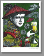 Kleist träumt sich als Chinese,  2011,  42 x 29,7 cm, 4cPrint und Öl auf 330gr./m² Karton, N° 1/4